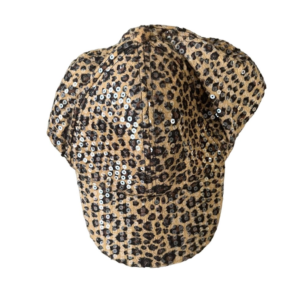 Sequin Leopard Hat Bedazzled One Size NWOT One Size